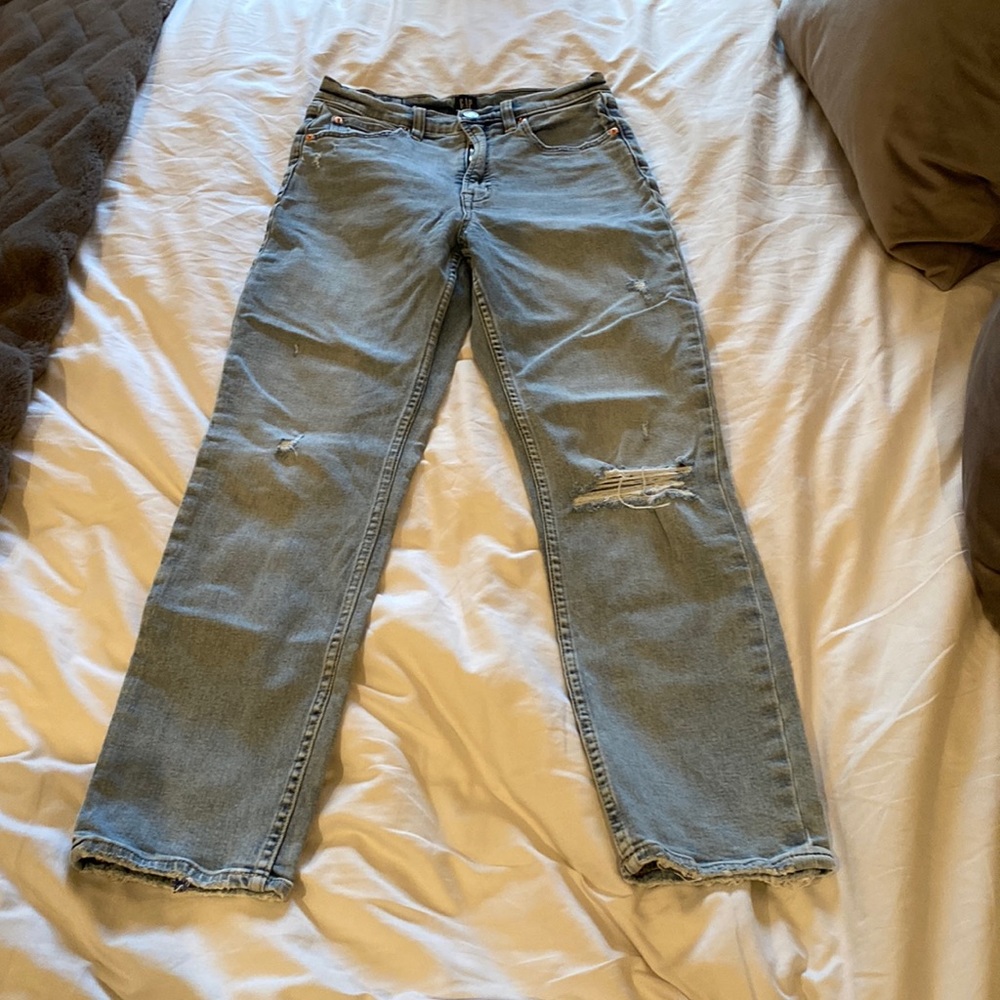Gap jeans. Size 27. Cigarette Jean with rips.